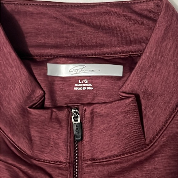 Greg Norman Burgundy Long Sleeve Quarter Zip - Picture 4 of 5